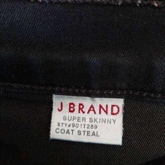 J BRAND Coated Coat Steal Super Skinny Black Jeans Sz 27 Flawed - Picture 11 of 12